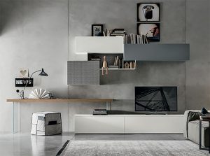 products 01 Modern Italian Wall Unit with Desk 450A