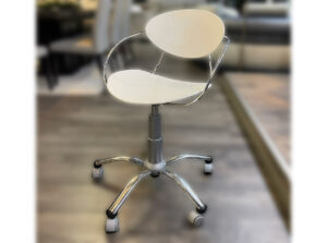 Valentini White Swivel Office Chair Made in Italy