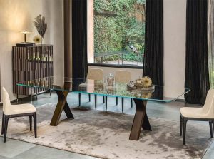 Still Modern Dining Table by Tonin Casa glass