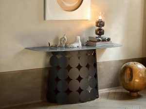 Pois Modern Italian Console Table by Tonin Casa glass