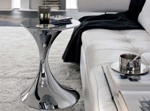 Andorra Modern End Table by Tonin Casa Italy chrome