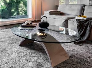 Tudor Modern coffee Table by Tonin Casa Italy oval
