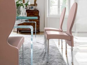Vivienne Modern Italian Dining Chair by Tonin Casa pink