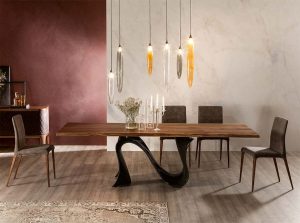 Wave Modern Italian Dining Table by Tonin Casa solid wood