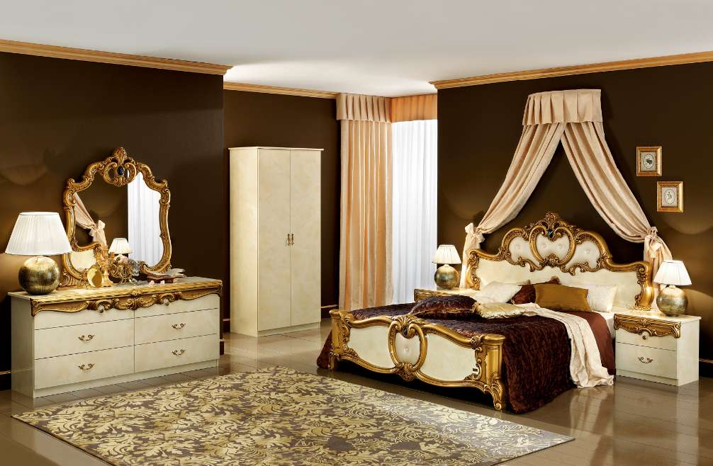 Italian Platform Bed EF-Barocco Gold by Camelgroup