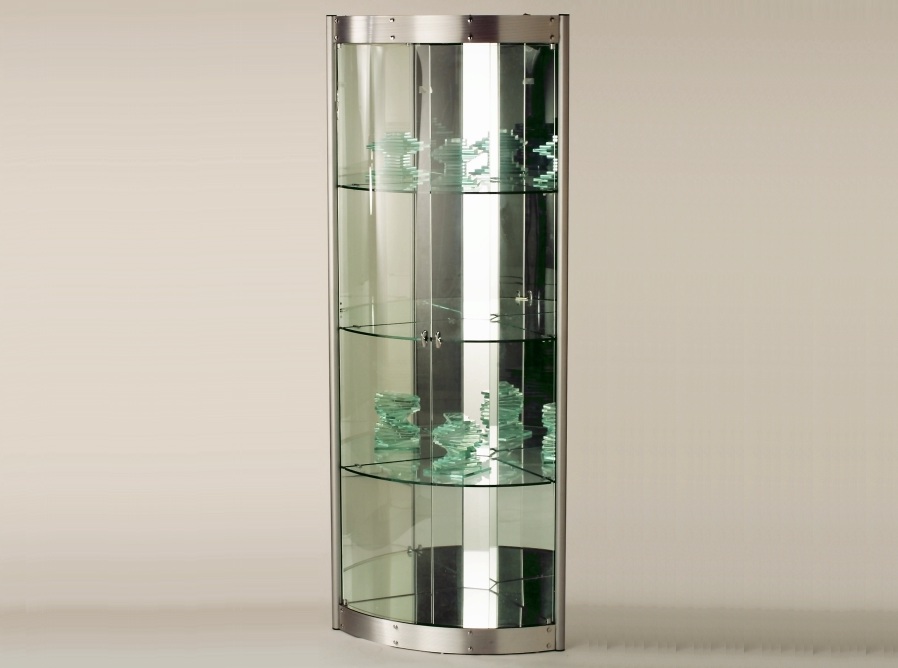 Corner Glass Curio CI-6617 Silver