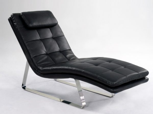 Modern Chaise Lounge Corvette Black by Chintaly
