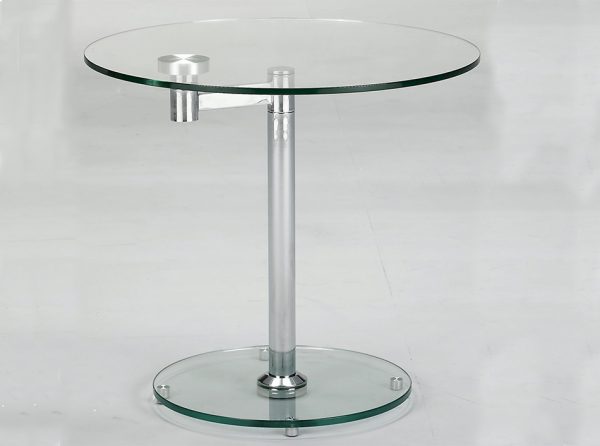 Round Glass End Table 8090 by Chintaly