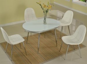 products 01 Chintaly Donna Glass Extendable Dining Table Set