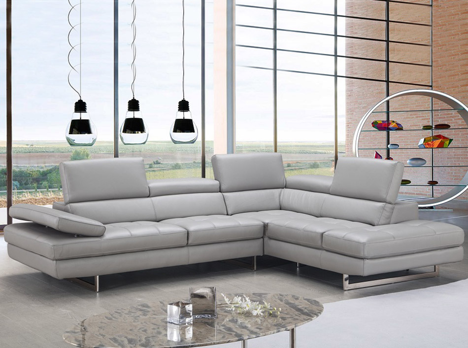 J&M Furniture Aurora Premium Leather Sectional Sofa