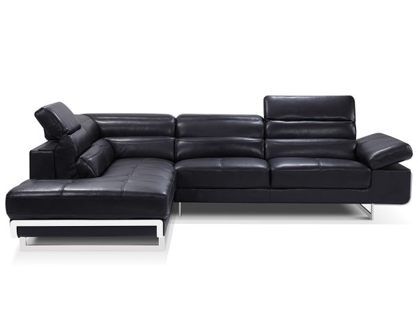 Modern Leather Sectional Sofa EF-2347 Black