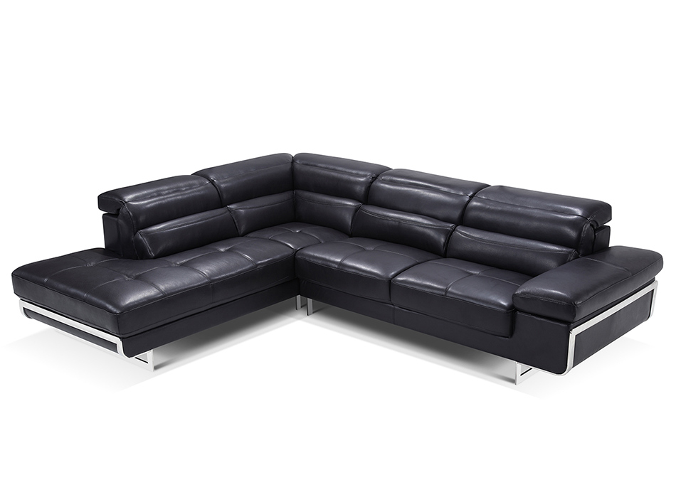 Leather Sectional 2347 Black Sofa