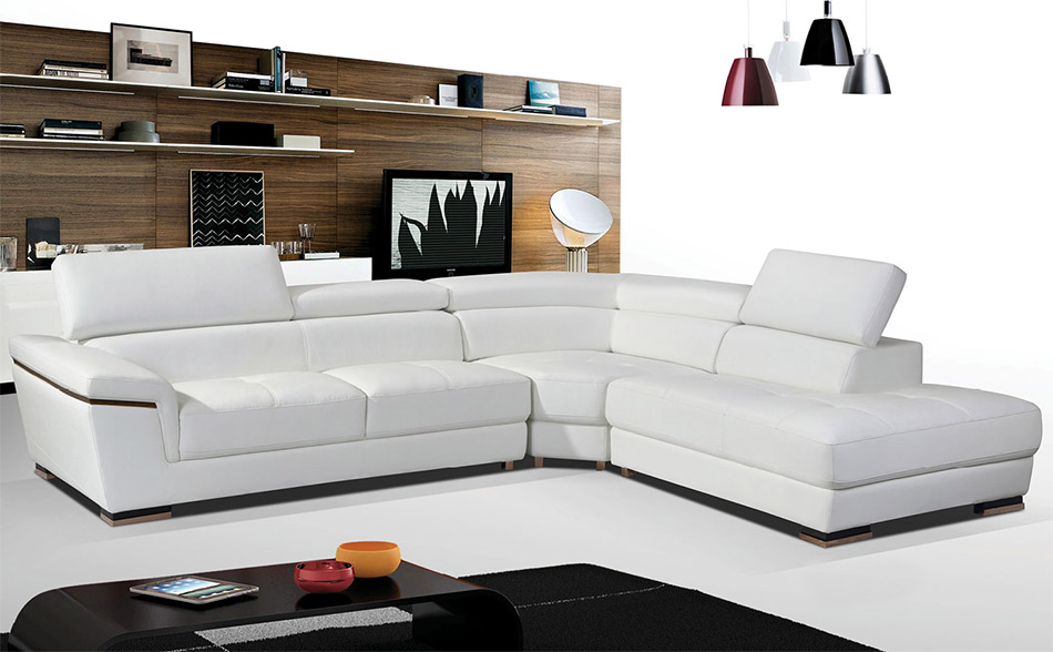 Leather Sectional Sofa EF-2383 White