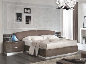 products 01 ESF Platinum Silver Modern Bed Bedroom Set Italy