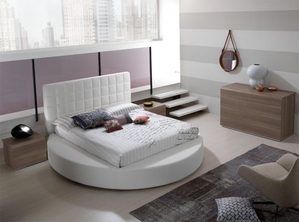 Modern Round Platform Bed Tondo by SPAR Italy