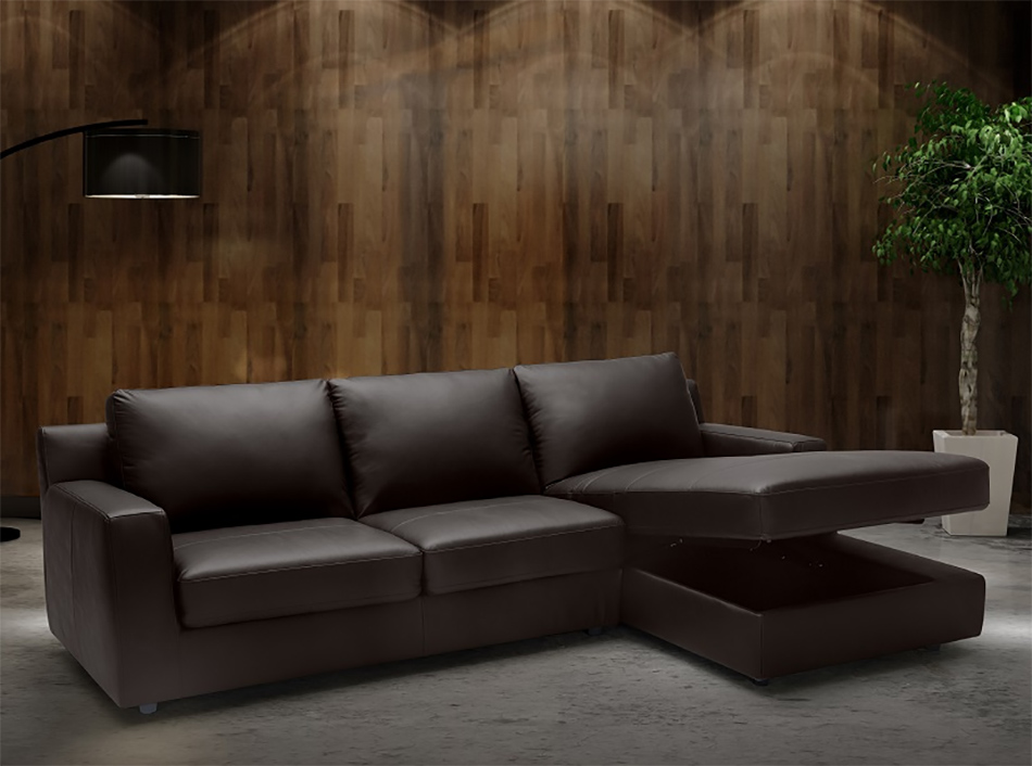 J M Furniture Taylor Sectional Sleeper Sofa, Leather Sectional With Chaise And Sleeper