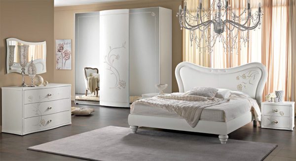 Neoclassical Bed / Bedroom Amalfi White by Spar