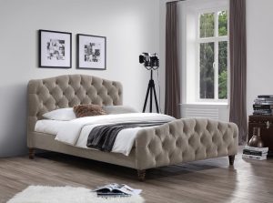 products 01 JM Sandra Platform Bed Taupe Fabric Upholstery JNM