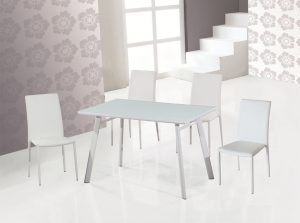 products 01 JM B24 Rectangular Dining Table White Glass Top
