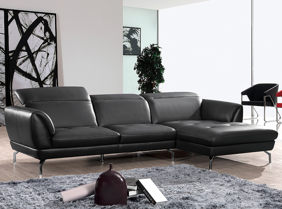 Beverly Hills Orchard Sectional Sofa Black