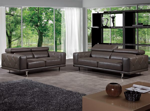 Beverly Hills S116 Gray Leather Sofa