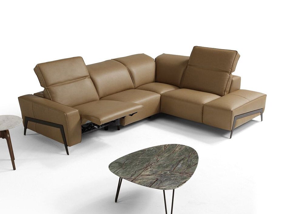J&M Furniture Ocean Leather Sectional Sofa Miele