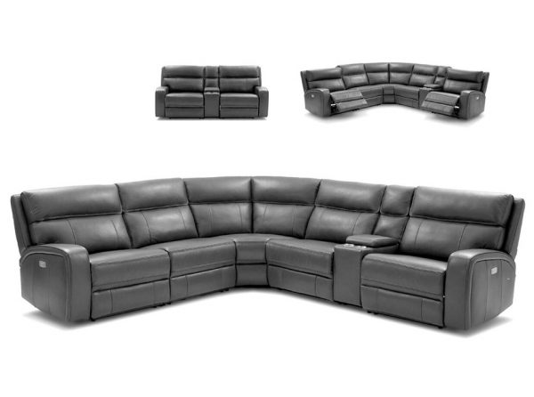 Recliner Sectional Sofa Cozy by J&M Furniture | Gray