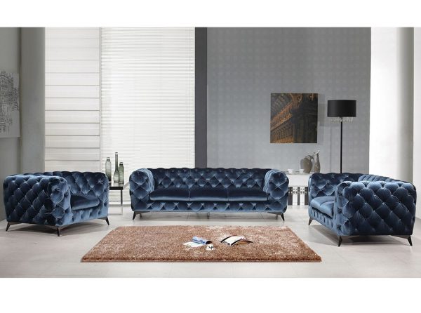 Contemporary Sofa Glitz Blue by J&M Furniture