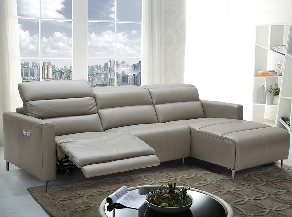 Dylan Leather Motion Sectional Sofa By, Dylan Grey Power Reclining Leather Sofa