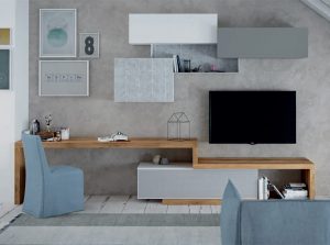 products 01 Wall Unit with Desk 038S Entertainment Center Italy