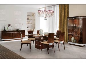 products 01 Garda Dining Set by ALF Group Italy Gloss Walnut
