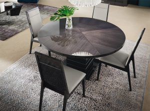 products 01 ALF Versilia Italian Round Dining Table Gray Gloss