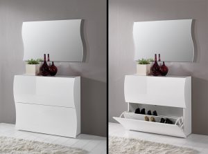 products 01 Modern Italian Shoe Cabinet 2 Door White Gloss
