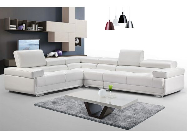 Leather Sectional Sofa EF-2119 | White