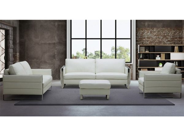 Modern Leather Sofa Constantin by J&M | White