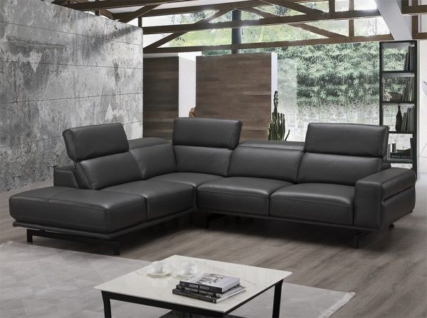 Leather Sectional Davenport by J&M Furniture