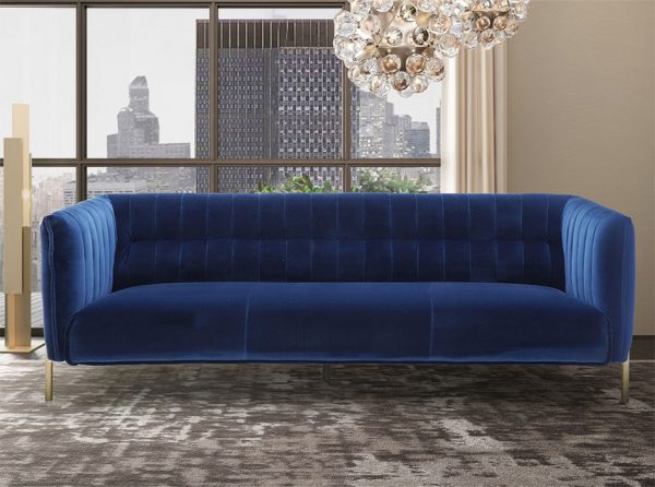 Blue Fabric Sofa Deco by J&M Furniture