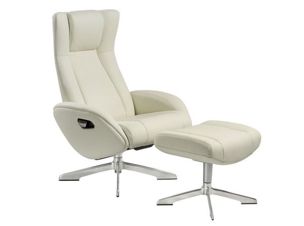 Maya Chair and Ottoman by J&M | White