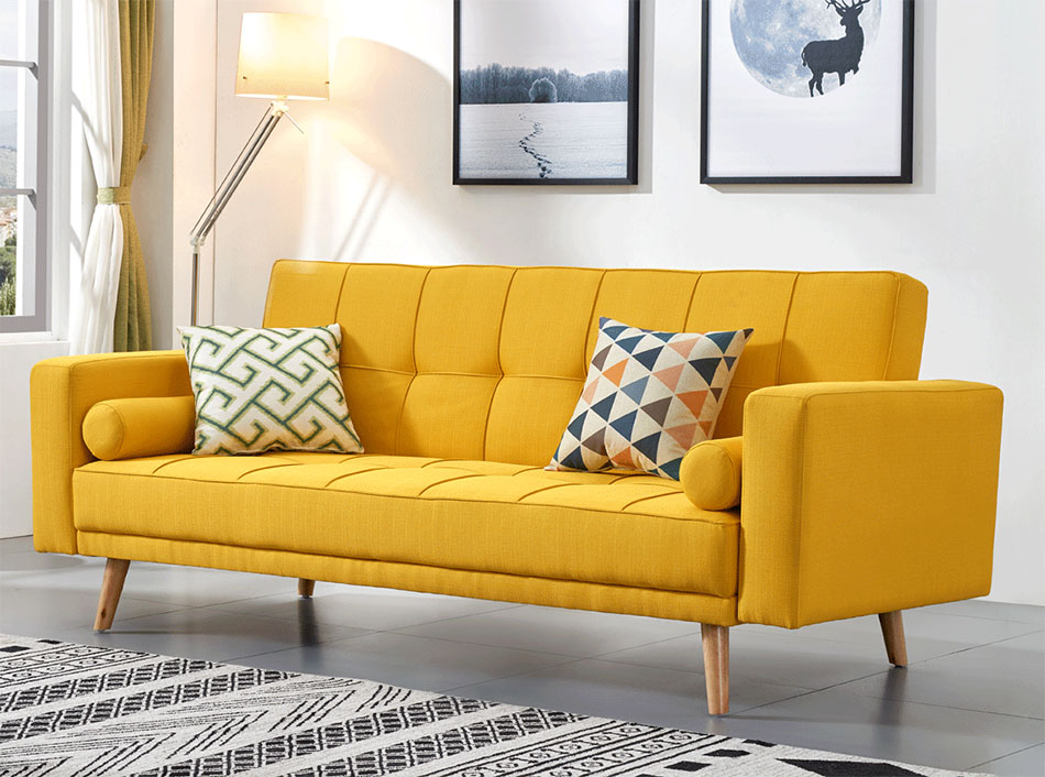 Fabric Sofa Bed EF-116 | Yellow