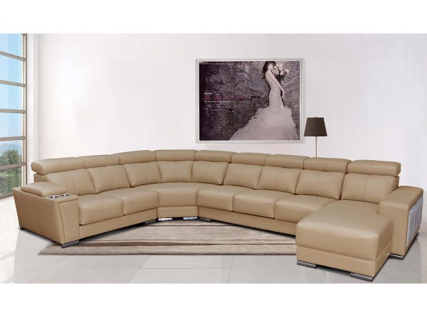 Leather Sectional Sofa EF-8312 w/Sliding Seats