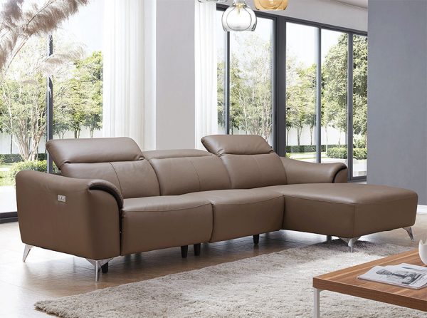 Modern Leather Sectional EF-950 w/ Recliner