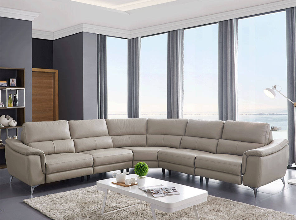 Leather Sectional Sofa EF-951 w/ Recliner