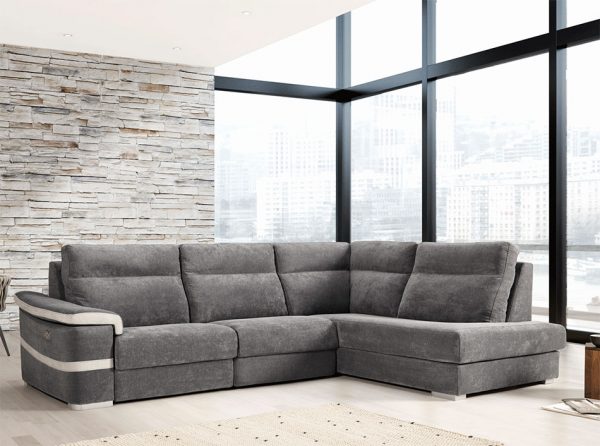 Modern Fabric Sectional Sofa EF-Viral w/ Recliner