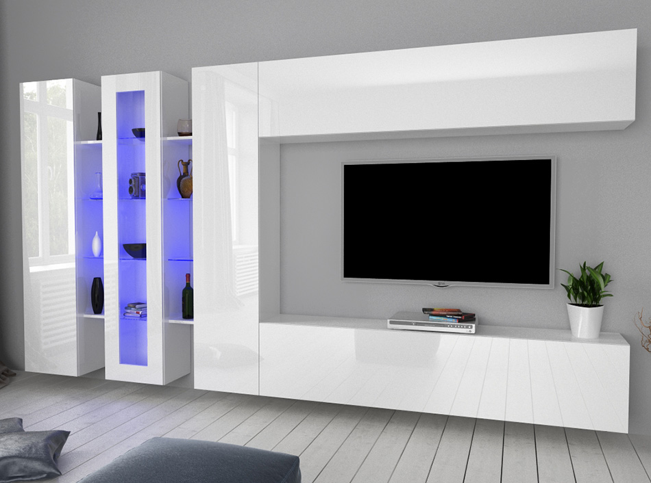 White Gloss Wall Unit Mary D | Made in Italy