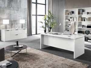 products 01 ALF Sedona Home Office Desk White Gloss Italian