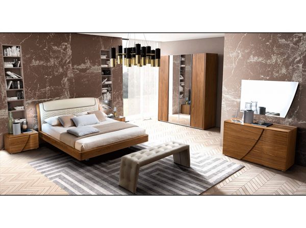 EF-Luna Walnut Bed by Camelgroup Italy