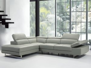 products 01 Beverly Hills Barts Leather Sectional Sofa Light Gray
