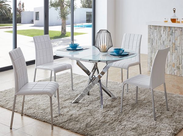 Round Extendable Glass Dining Table EF-2303
