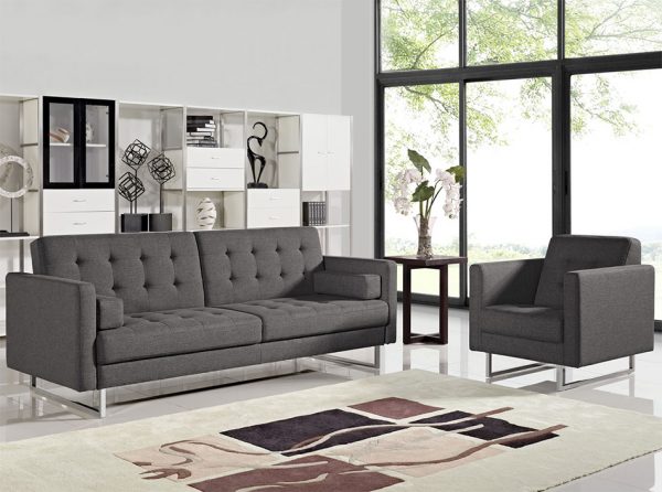 EF-Chicago Modern Sofa-Bed Gray Fabric