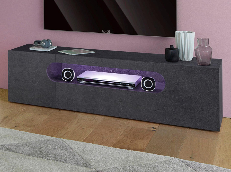 Graphite Modern TV Stand Vero-59 | made in Italy